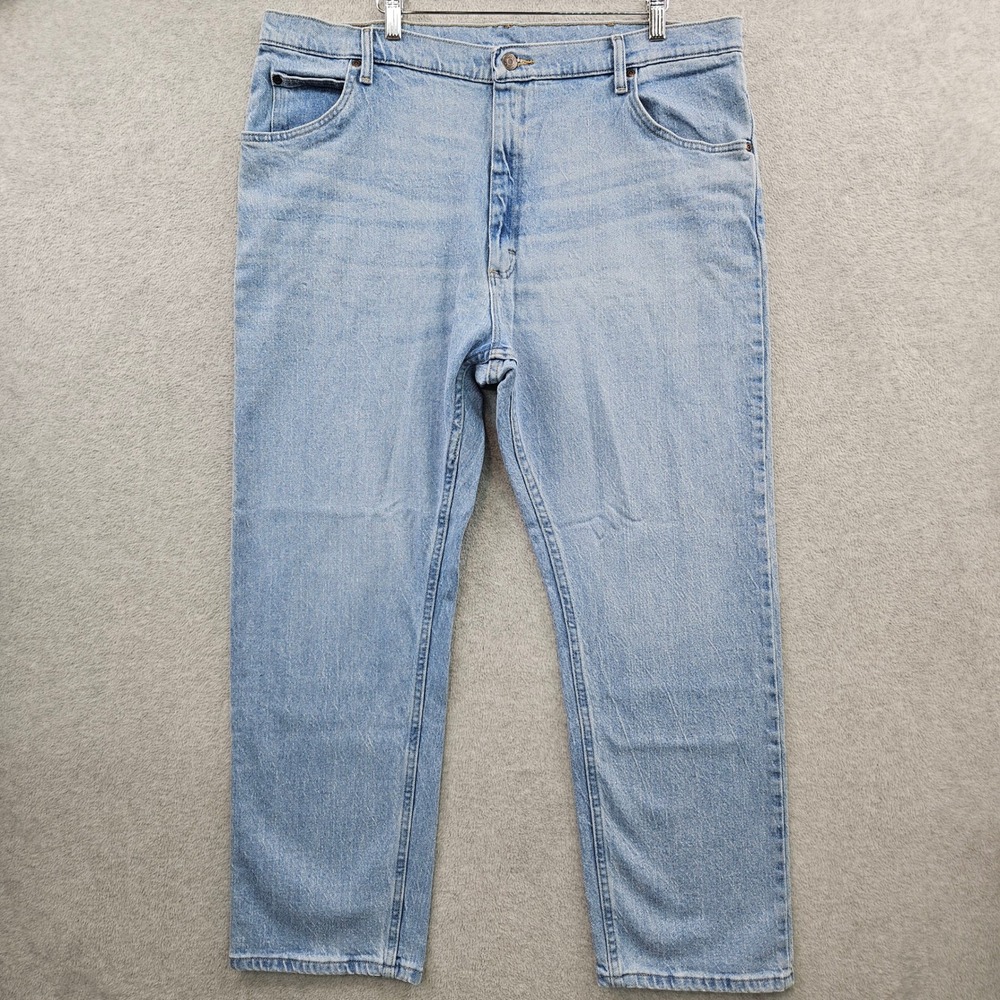 WRANGLER Everyday Essential Straight Fit Workwear Jeans Mens 40x30 Light Wash
